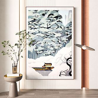 New Chinese Landscape Painting Decorative Painting 3d model