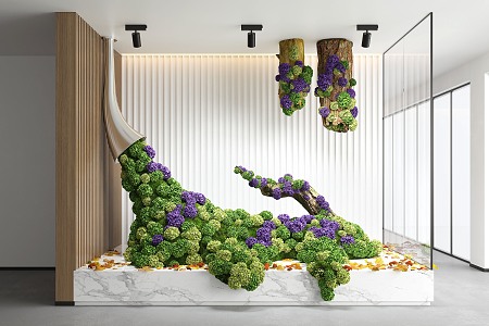 Modern indoor landscape landscaping floral device 3d model