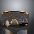 Protective Safety Goggles With Yellow Frame And Dark Impact Resistant Lenses