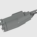 Gray Industrial Mechanical Component With Elongated Structure And Metal Bracket Design Features 3d model