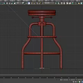 Black Adjustable Bar Stool With Round Padded Seat And Spiral Metal Frame