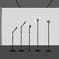 Modern Microphone Vertical Microphone Mobile Phone Stand Live Broadcast Live Broadcast Machine Mobile Phone Stand 3d model