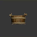 Vintage Handmade Wooden Bucket With Rope Handles For Home Decor And Use