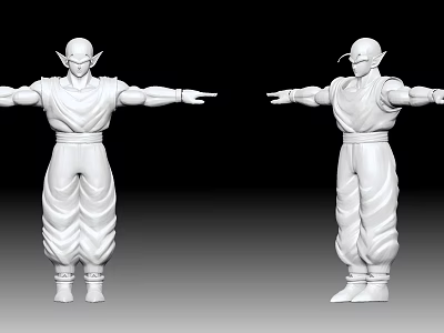 Game Movie Character 3D Model With White Sculpture Extended Arms Robe And Pants Design 3d model