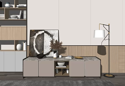 Modern TV Cabinet Decorative Cabinet 3d model