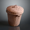 Handmade Woven Storage Basket With Lid For Organizing Items In Natural Design