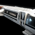 Advanced Elongated Spacecraft Module With Orange White Metallic Structure For Cosmic Missions