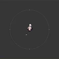 Anime Character Creature with Pink Hair Wearing Purple White Outfit on Glowing Purple Rippled Ground