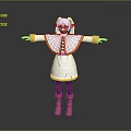 Child Character In White Cape With Yellow Trim White Hair And Brown Boots Arms Outstretched