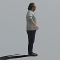 Male Game Movie Character Wearing Stained White Hoodie And Dark Jeans