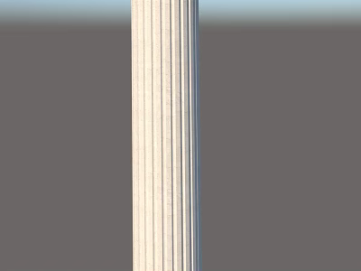 White Fluted Architectural Column With Vertical Grooves And Neutral Gradient Background 3d model