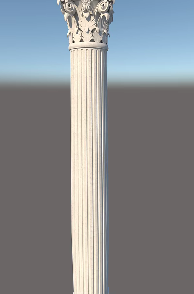 White Fluted Architectural Column With Vertical Grooves And Neutral Gradient Background 3d model