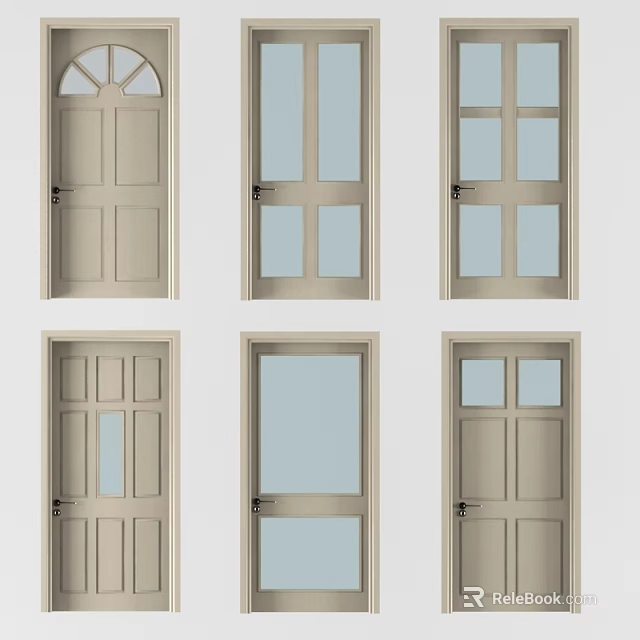 Various Design Casement Windows With Different Pane Patterns And Glass Panel Options 3d model