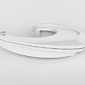 Sleek Modern White Reception Desk With Curved Design And Smooth Surface 3d model
