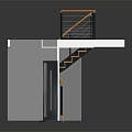 Modern Spiral Staircase Design With Wooden Steps Metal Handrail And White Platform Railing