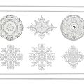 Gypsum lamp panel carved lamp panel chandelier base round lamp panel gypsum component 3d model