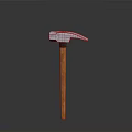 Sturdy Hammer Weapon With Metal Head And Wooden Handle Isolated On Gradient Background