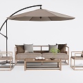 New Chinese Style Outdoor Sofa Coffee Table Combination 3d model