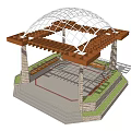 modern pavilion openwork pavilion 3d model