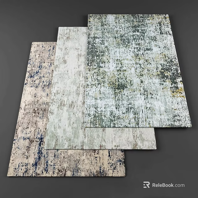 Square Rugs With Abstract Patterns Neutral Tones And Modern Textured Designs 3d model