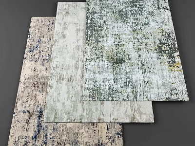 Square Rugs With Abstract Patterns Neutral Tones And Modern Textured Designs 3d model