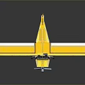 Small Yellow Toy Plane With Yellow Wings Cockpit Wheels And Reflection