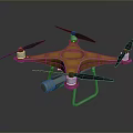 Copper Colored Quadcopter Drone With Battery Landing Gear And Four Rotors