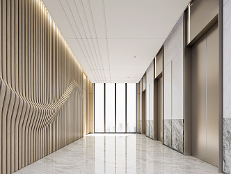 modern elevator hall 3d model