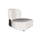 Beige Single Sofa With Plush Fabric Modern Minimalist Design And Black Wooden Legs