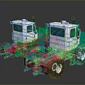 Green And White Heavy Duty Trucks With Large Tires For Construction Work