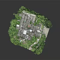 3D Miniature Village Scene With Green Vegetation And Traditional Houses Layout