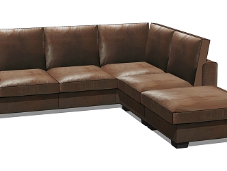 Style Multiplayer Corner Sofa Leather Corner Sofa for Office 3d model