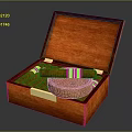 Wooden Food Storage Box With Round Tray And Snacks Inside