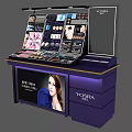 YORA Cosmetics Department Store Counter With Makeup Products And Display Screen