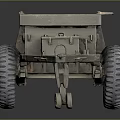 Rugged Utility Trailer Featuring Open Cargo Bed Large Wheels And Metal Frame