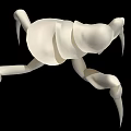 White Flying Animal 3D Model With Long Legs And Intricate Structure On Black Background