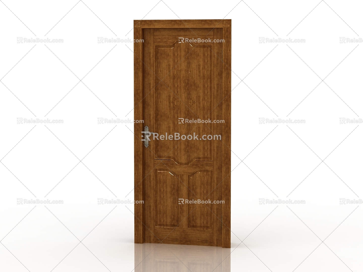 Modern Interior Door Solid Wood Door 3d model