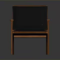 Elegant Modern Wooden Chair With Black Upholstered Seat Backrest And Armrests