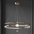 Modern Multi layer Circular Ring Chandelier With Metal Frame And Illuminated Light Fixture 3d model