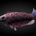 Pink Koi Fish Illustration With Large Eyes Scales And Vibrant Tail