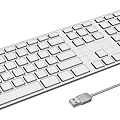 White Wired Computer Keyboard With Integrated Numeric Keypad And Sleek Design 3d model