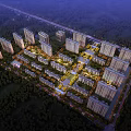 Aerial Planning of Modern Residential Community With High Rise Buildings Greenery and Road Network