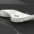 White Shoe Sole With Wavy Structure And Hollow Patterns 3D Printed Design And Reflective Surface 3d model