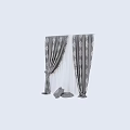 Elegant Gray Curtains With White Floral Patterns For Home Window Decor