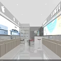 Modern Showroom Display Cabinets with Samsung Apple Electronics and Bright Interior Advertising Screens