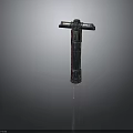 Futuristic Sci Fi Weapon Design With Metal Cross Shaped Handle And Detailed Components