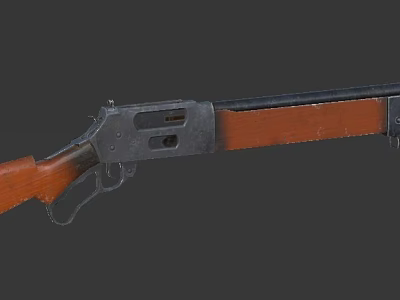 Game and Movie Characters Vintage Rifle With Wooden Stock And Black Metal Barrel Detailed Design 3d model