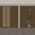Modern Wooden Wardrobe With Open Shelves LED Lighting And Lattice Doors