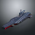 Detailed 3D Aircraft Carrier Model With Flight Deck And Tower Structure