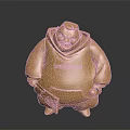 Golden Laughing Buddha Figurine With Chubby Body And Shiny Polished Surface